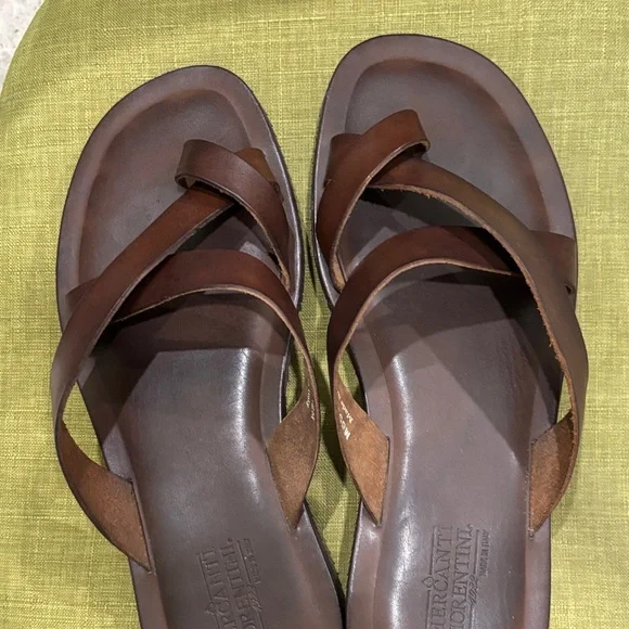 Mercanti Fiorentini Brown Sandals with Toe Loop - Picture 8 of 11
